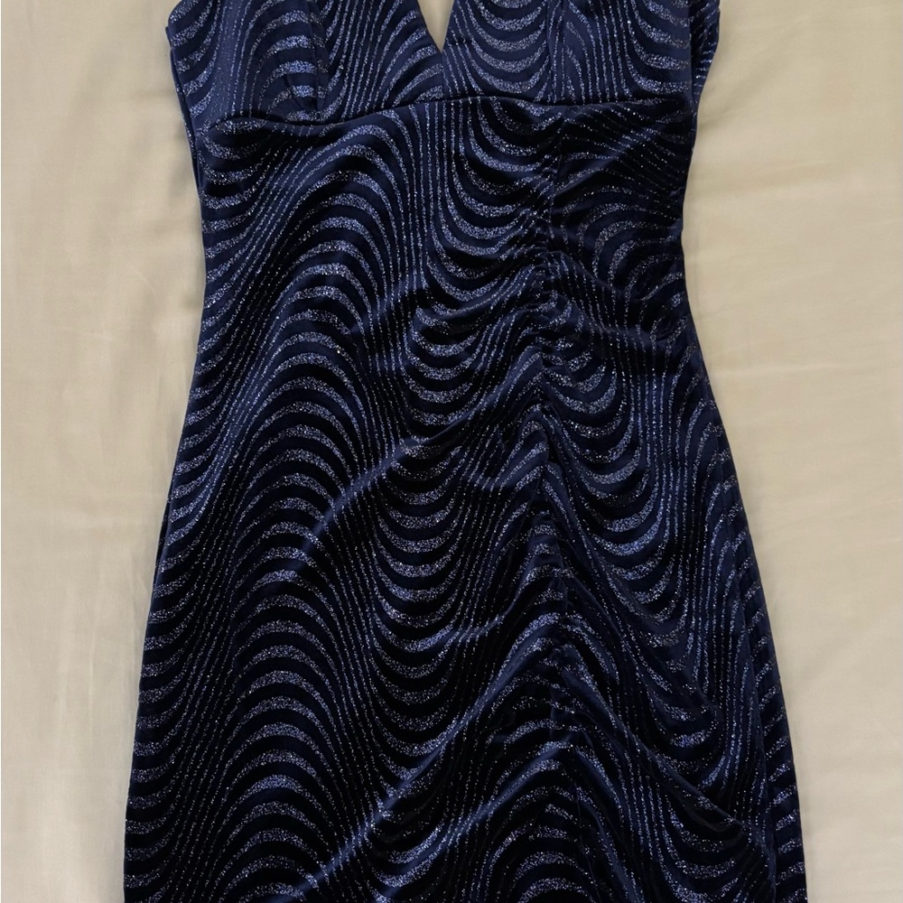 Emerald Sundae Elegant Navy Blue Dress
